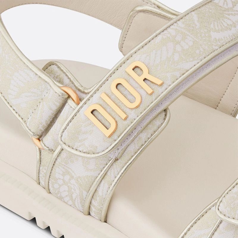 DiorAct Sandals Women Butterfly Motif Technical Fabric White - Image 4