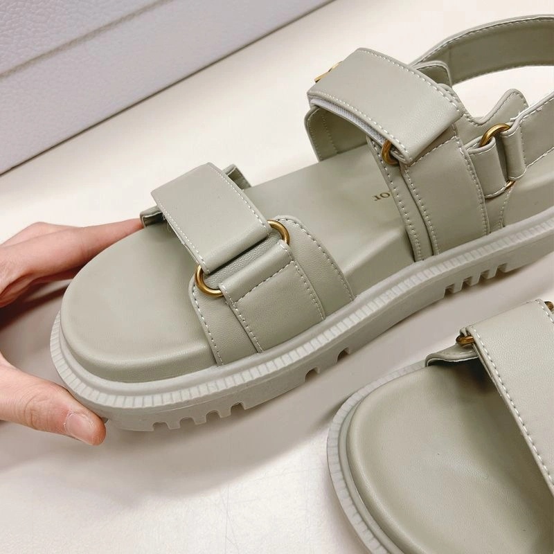 DiorAct Sandals Women Calfskin Grey - Image 3