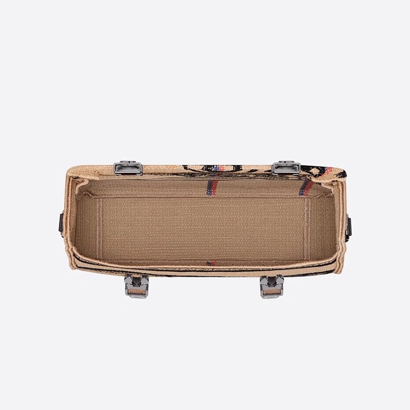 Small Diorcamp Messenger Jute Motif Canvas Beige - Image 4