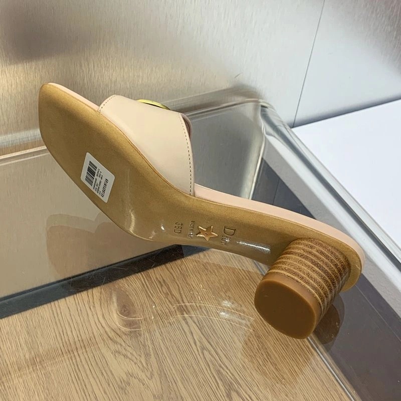 Forever Dior Slides Women Calfskin Khaki - Image 5