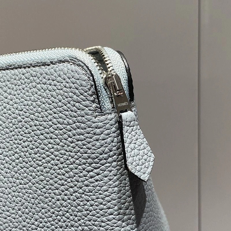 Hermes Azap Wallet Togo Leather Palladium Hardware In Sky Blue - Image 4