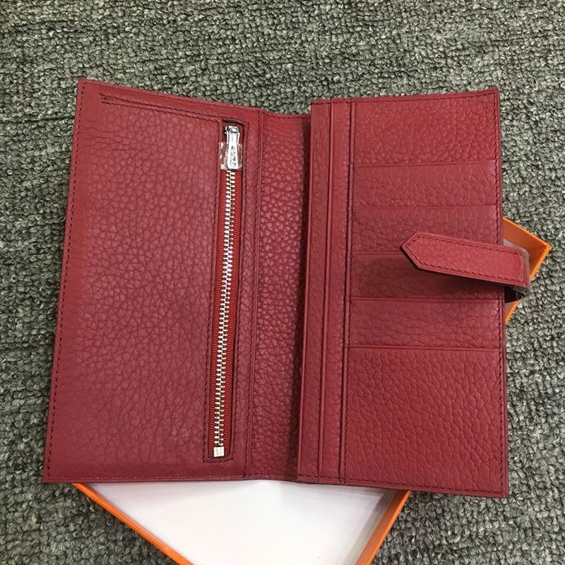 Hermes Bearn Wallet Togo Leather Palladium Hardware In Burgundy - Image 3