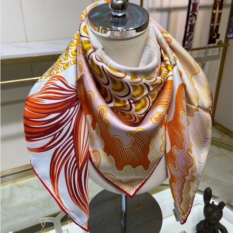 Hermes Cheval Sirene Double Face Scarf 90 In Red - Image 4