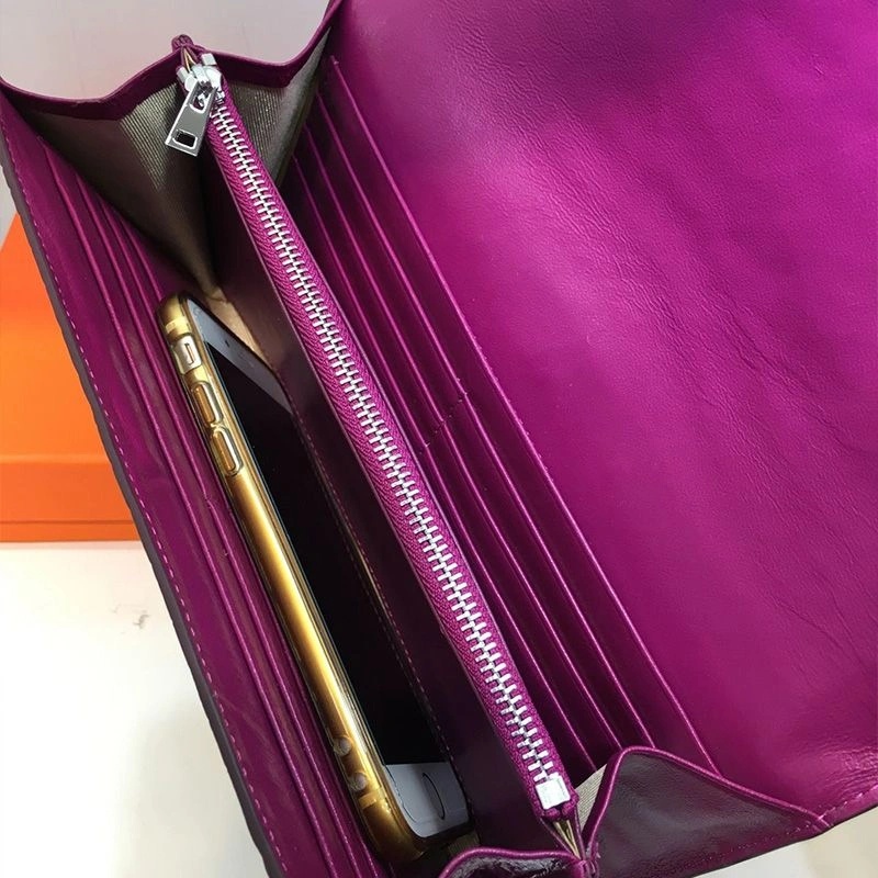 Hermes Constance Wallet Alligator Leather Palladium Hardware In Purple - Image 4