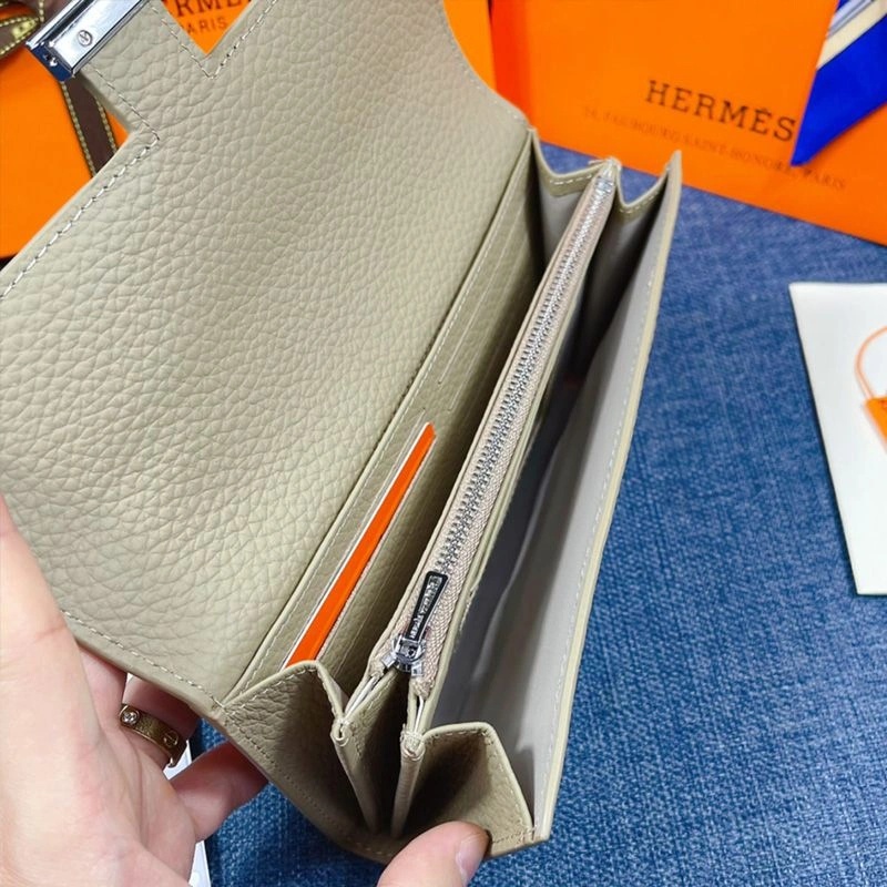 Hermes Constance Wallet Togo Leather Palladium Hardware In Grey - Image 4