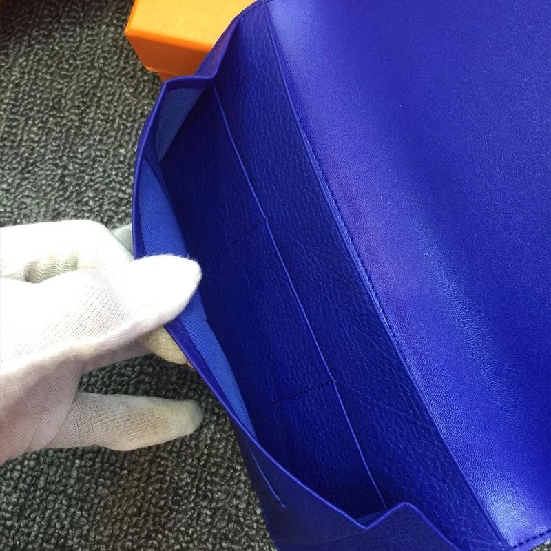 Hermes Dogon Duo Wallet Togo Leather Palladium Hardware In Blue - Image 4