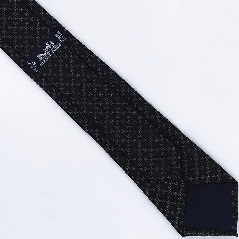Hermes Faconnee H Tie In Black - Image 4