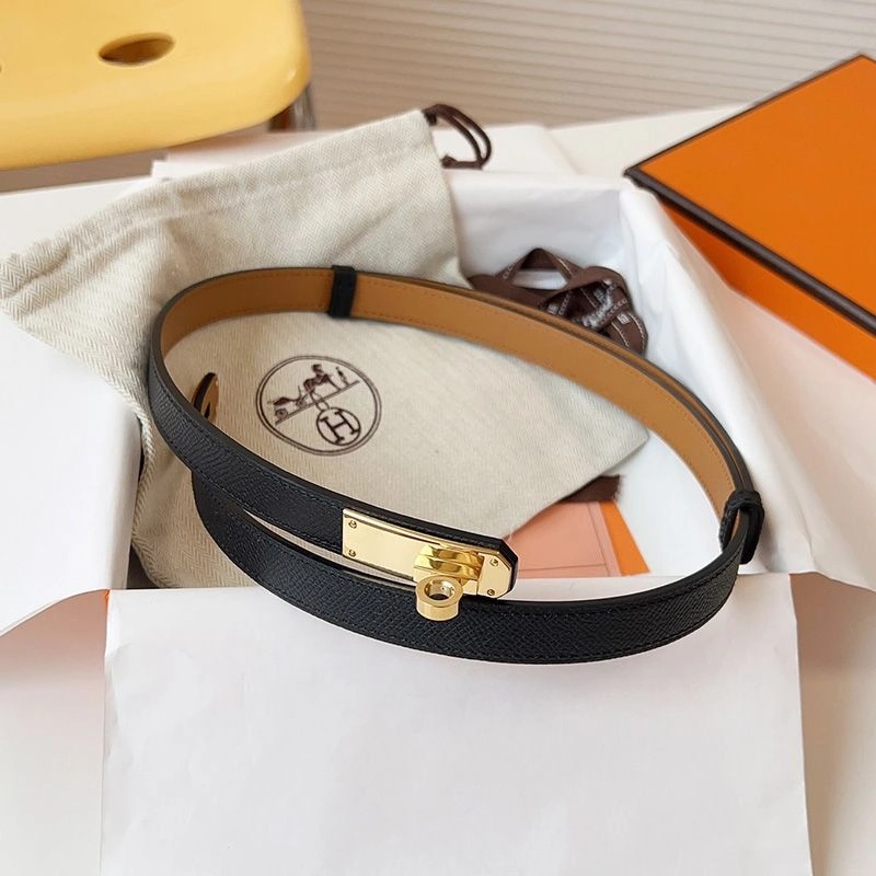 Hermes Kelly 18 Belt Espom Calfskin In Black Gold - Image 3