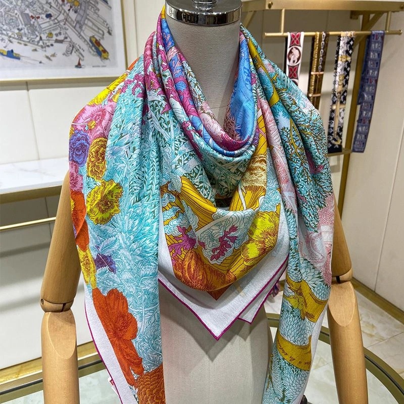 Hermes Retour A La Nature Shawl 140 In Rose - Image 3