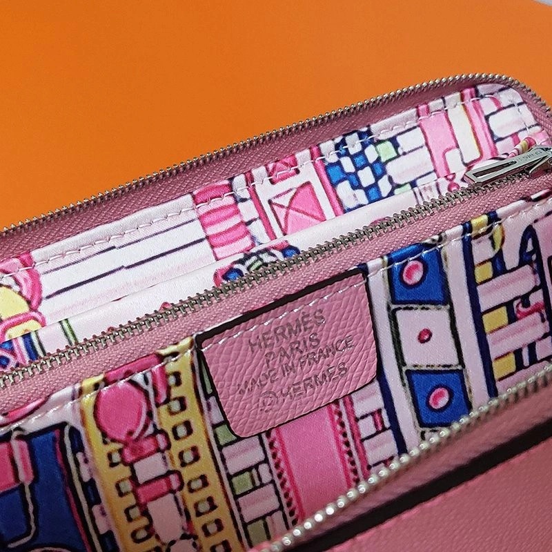 Hermes Silk'In Classique Long Wallet Epsom Leather Pink - Image 3