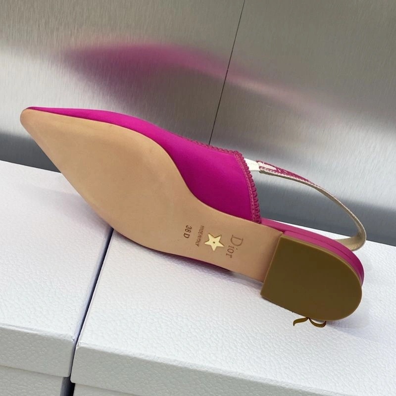 J'Adior Slingback Pumps Women Satin and Cotton Rose - Image 7