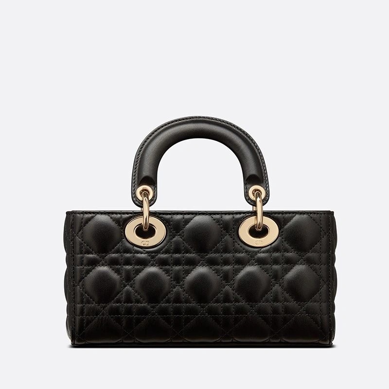 Small Lady D-Joy Bag Cannage Lambskin Black - Image 3
