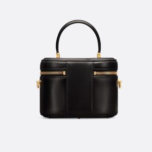 Small Dior CD Signature Vanity Case Calfskin Black