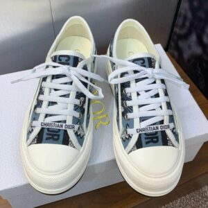 Walk'n'Dior Platform Sneakers Unisex Butterfly Bandana Motif Canvas Blue