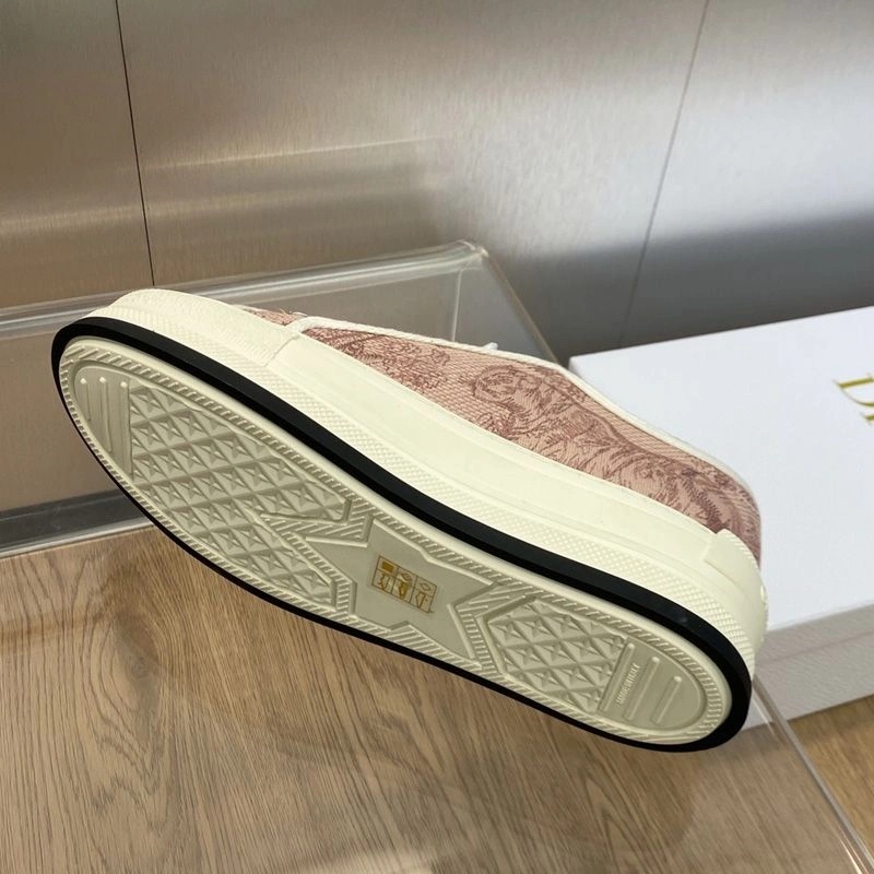 Walk'n'Dior Platform Sneakers Unisex Toile de Jouy Motif Canvas Pink - Image 4